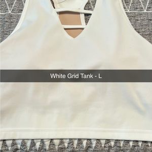 White Grid Tank. Size Large